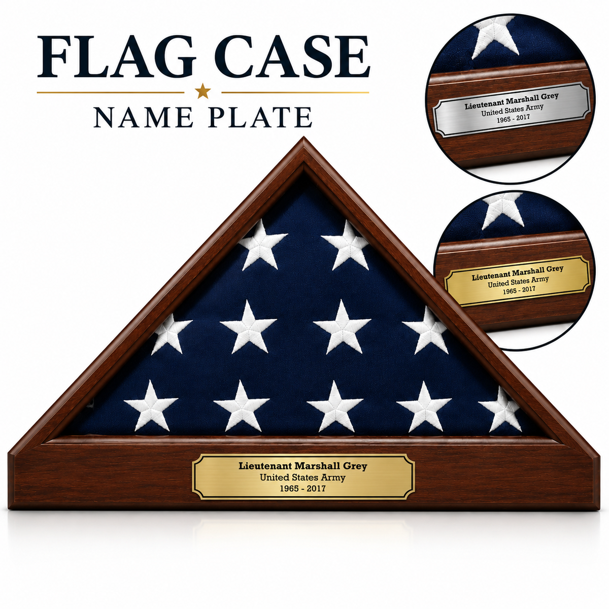 Name Plate for Veteran Flag Case